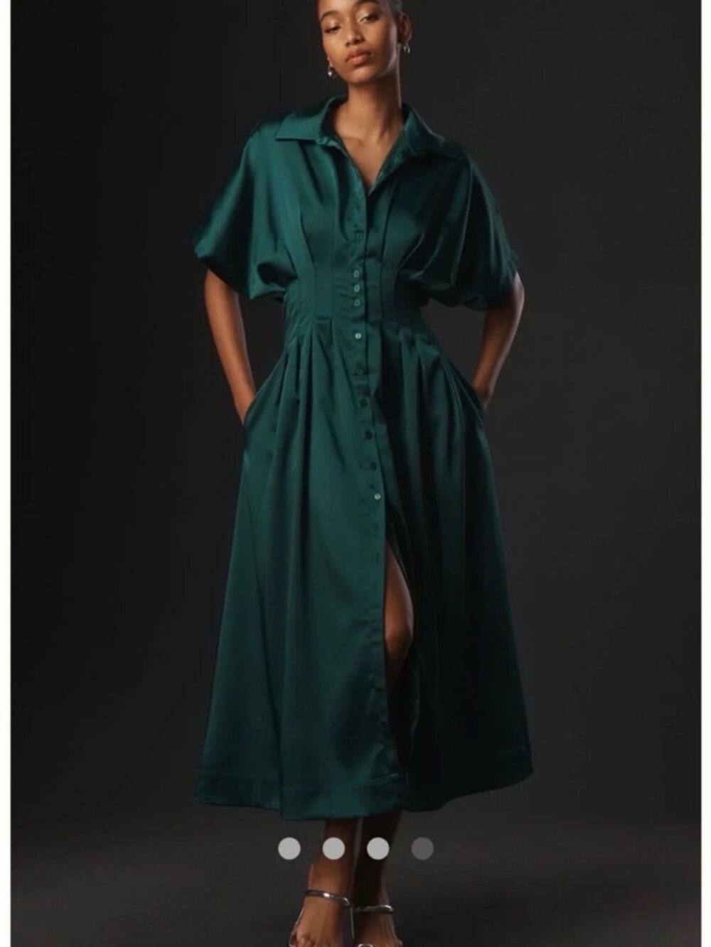Tobie Satin Shirt Dress